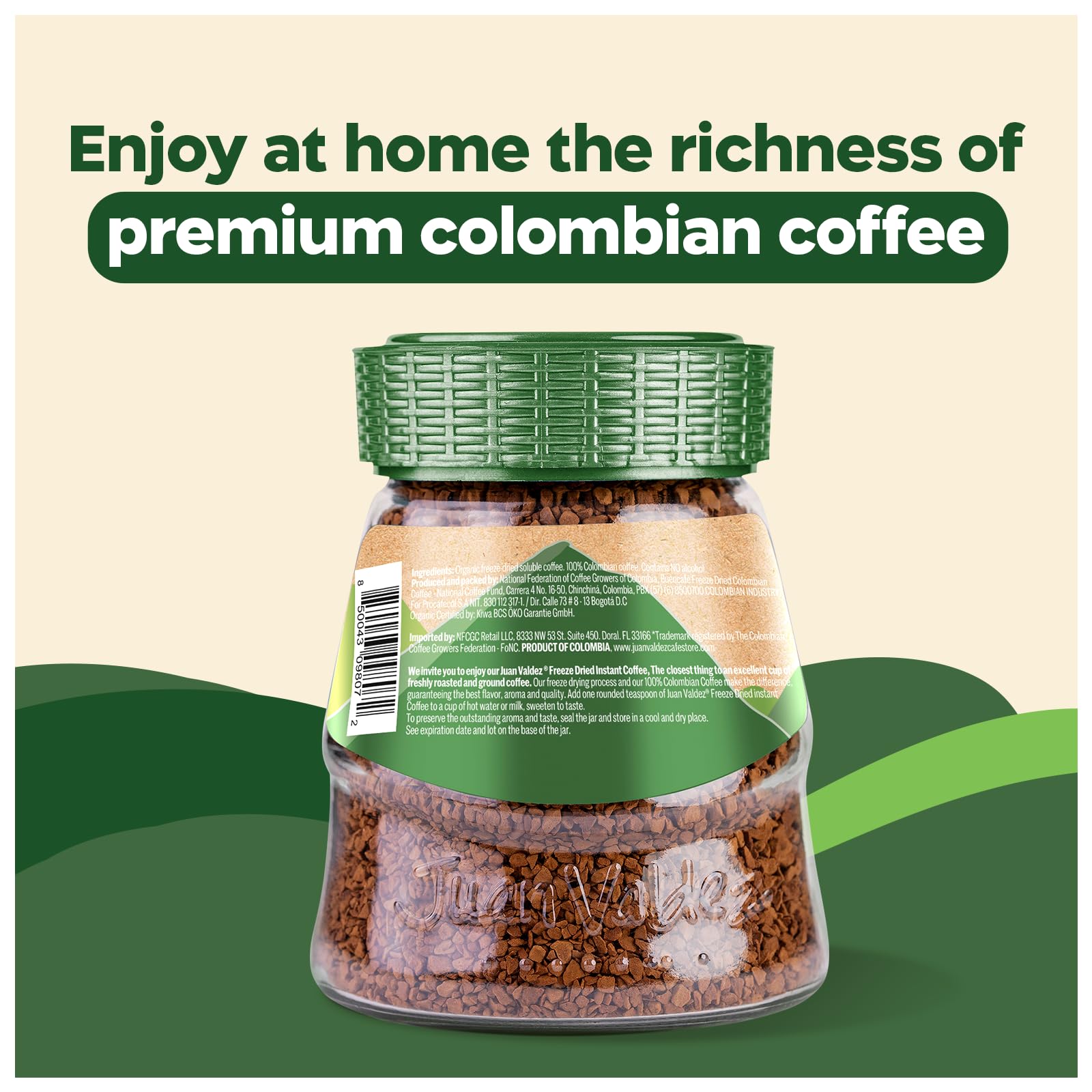 Preparing iced coffee with Juan Valdez Organic Freeze Dried Coffee.