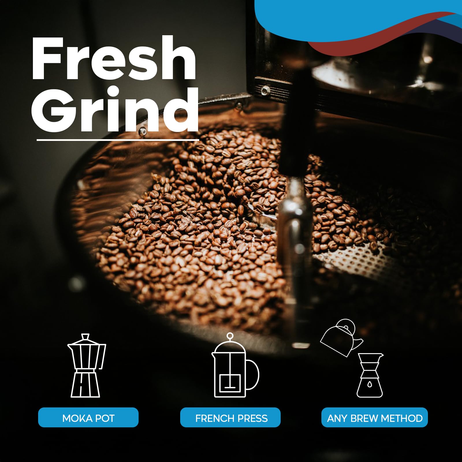 Juan Valdez Sierra Nevada coffee in French press scene promotes rich extraction