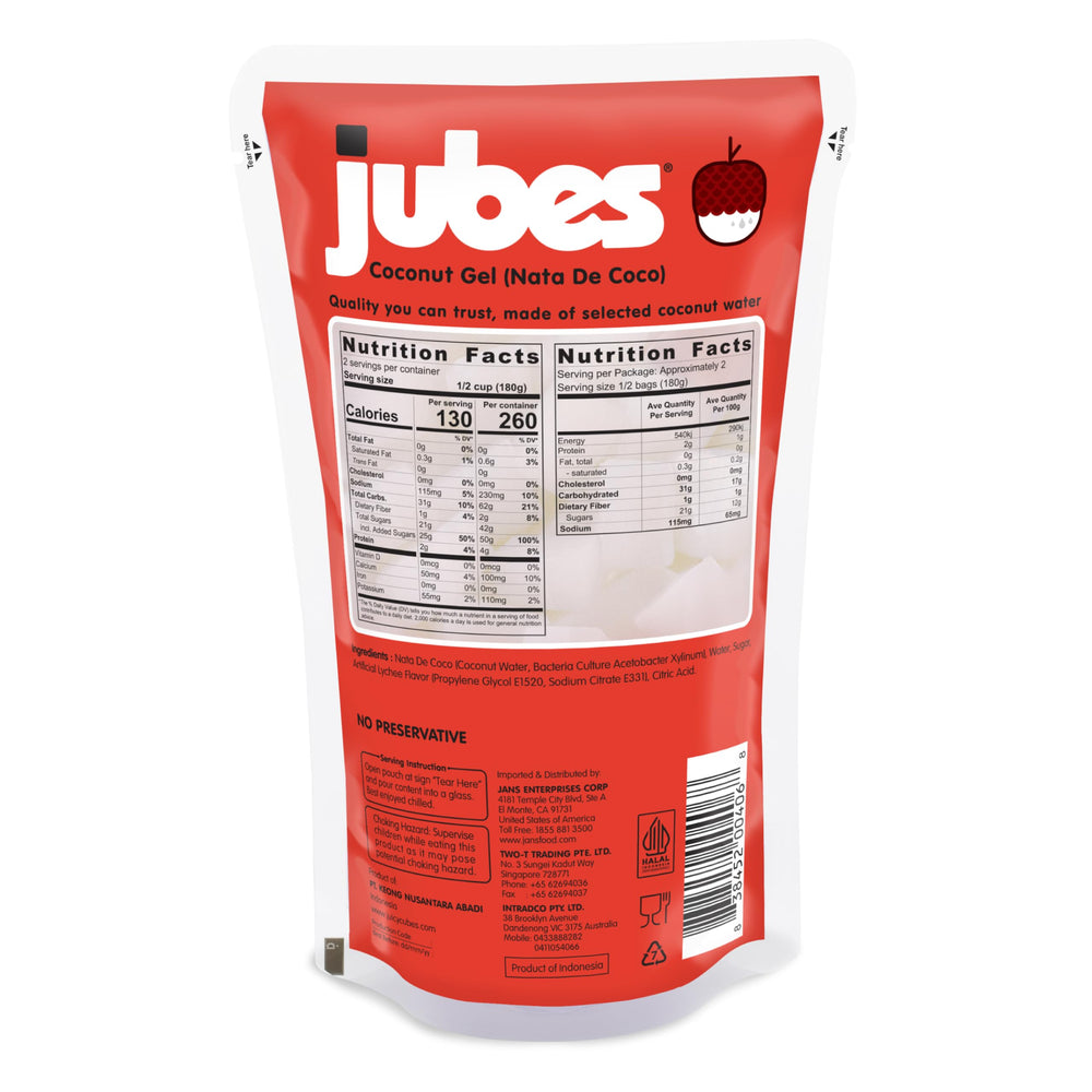 Jubes boba bar friendly coconut jelly adds color and texture to drinks.