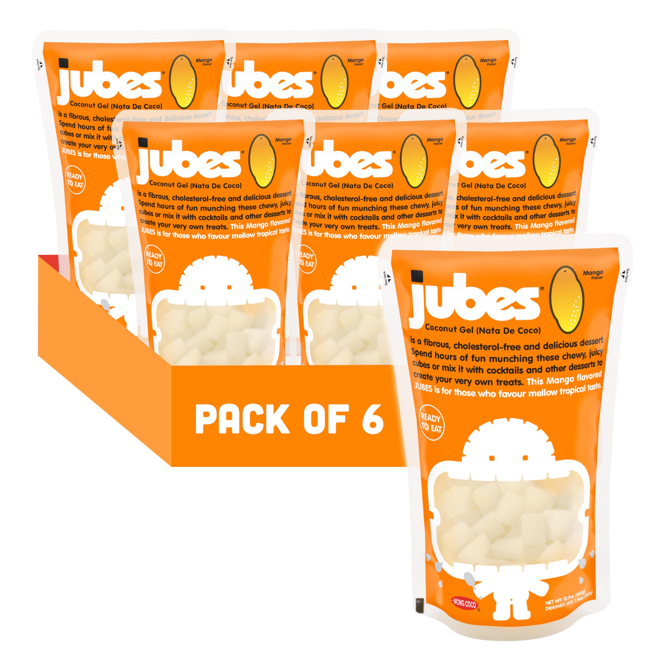 Jubes jelly cubes topping a boba tea drink