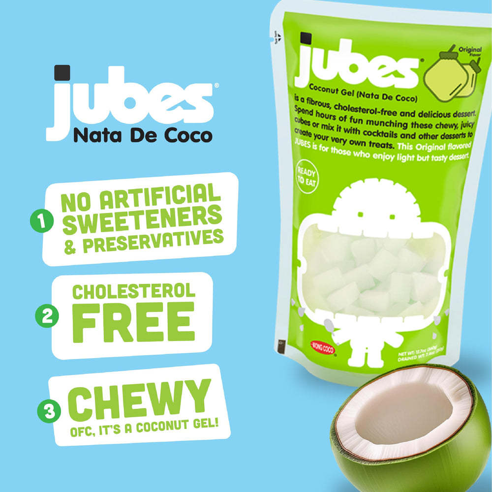 Jubes strawberry jelly cubes in fruit tea for color and flavor