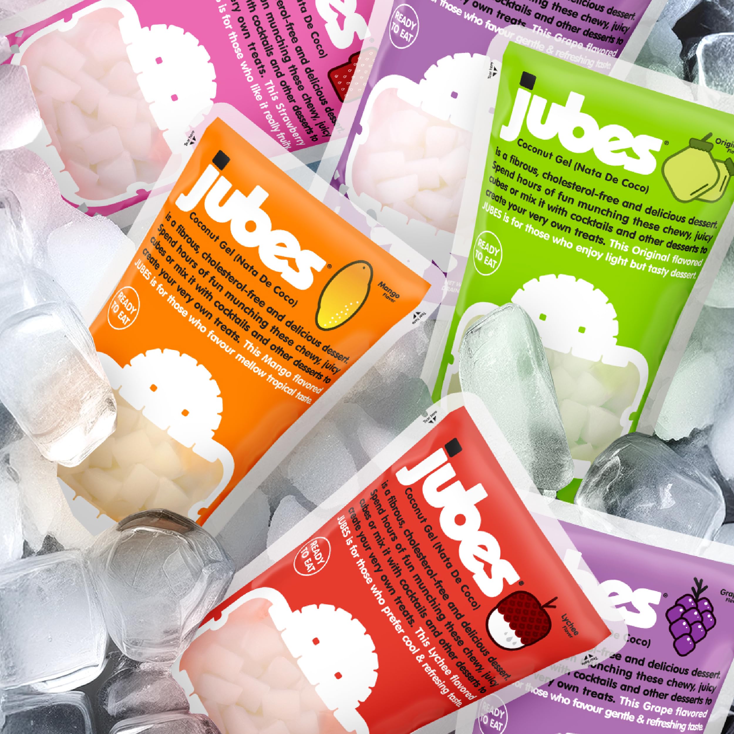 Jubes versatile nata de coco toppings to brighten drinks and sweet treats.