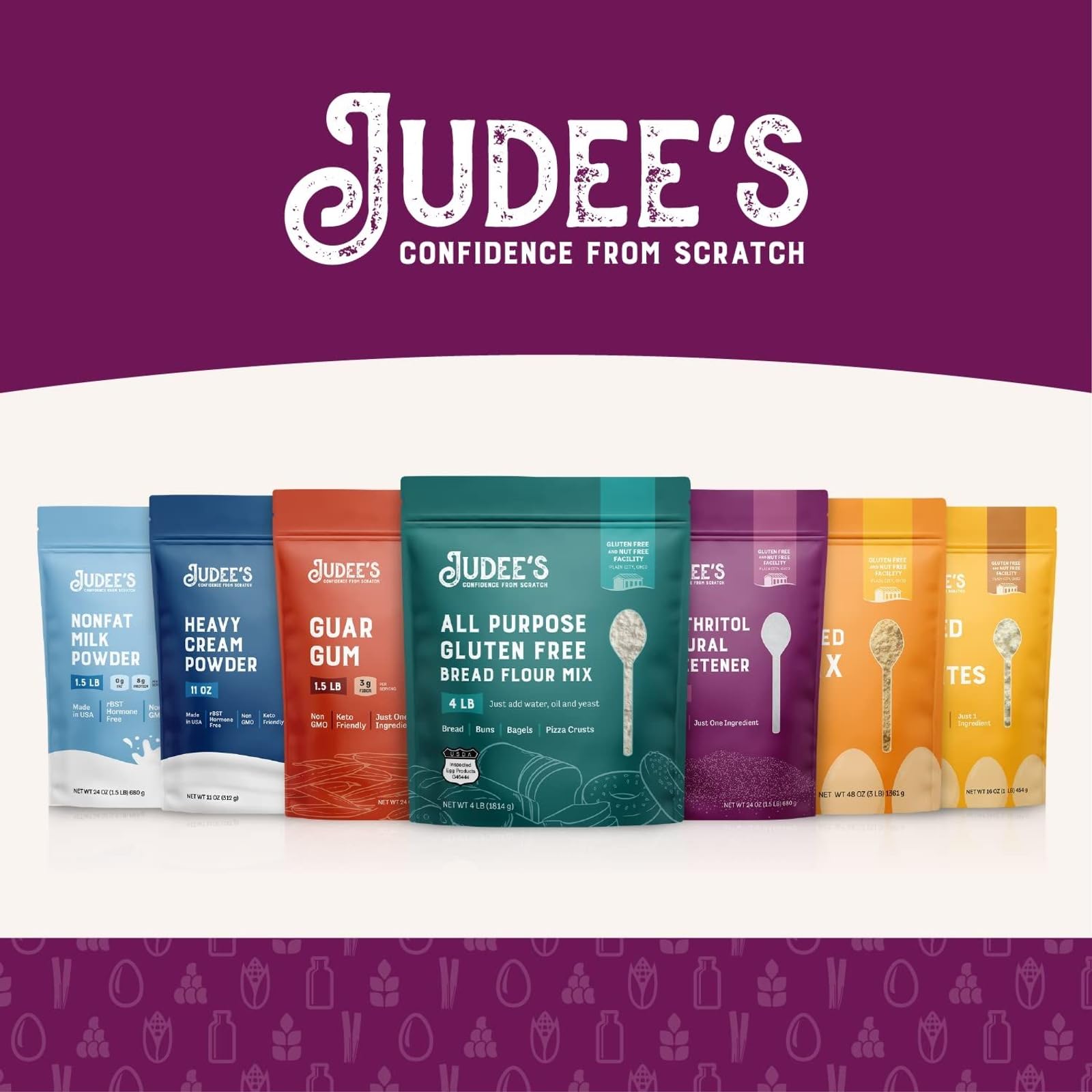 Judee's Gluten Free Cream of Tartar US-made label on-pack.