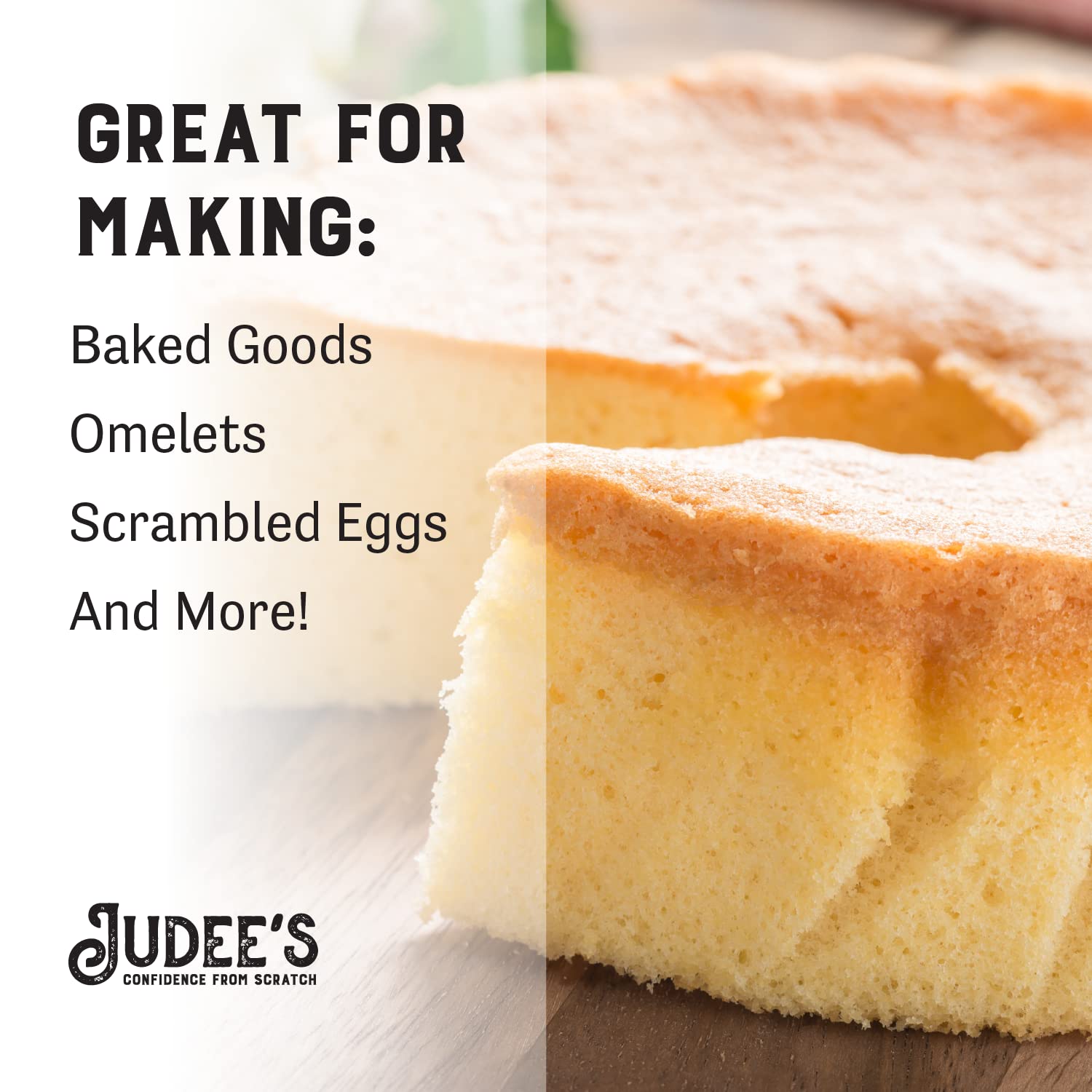 Baking dough prepared with Judee's dried egg powder in a bowl