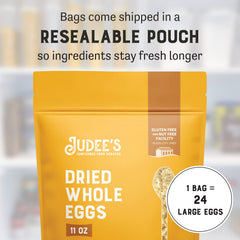 Measuring spoon and Judee's egg powder for accurate portioning