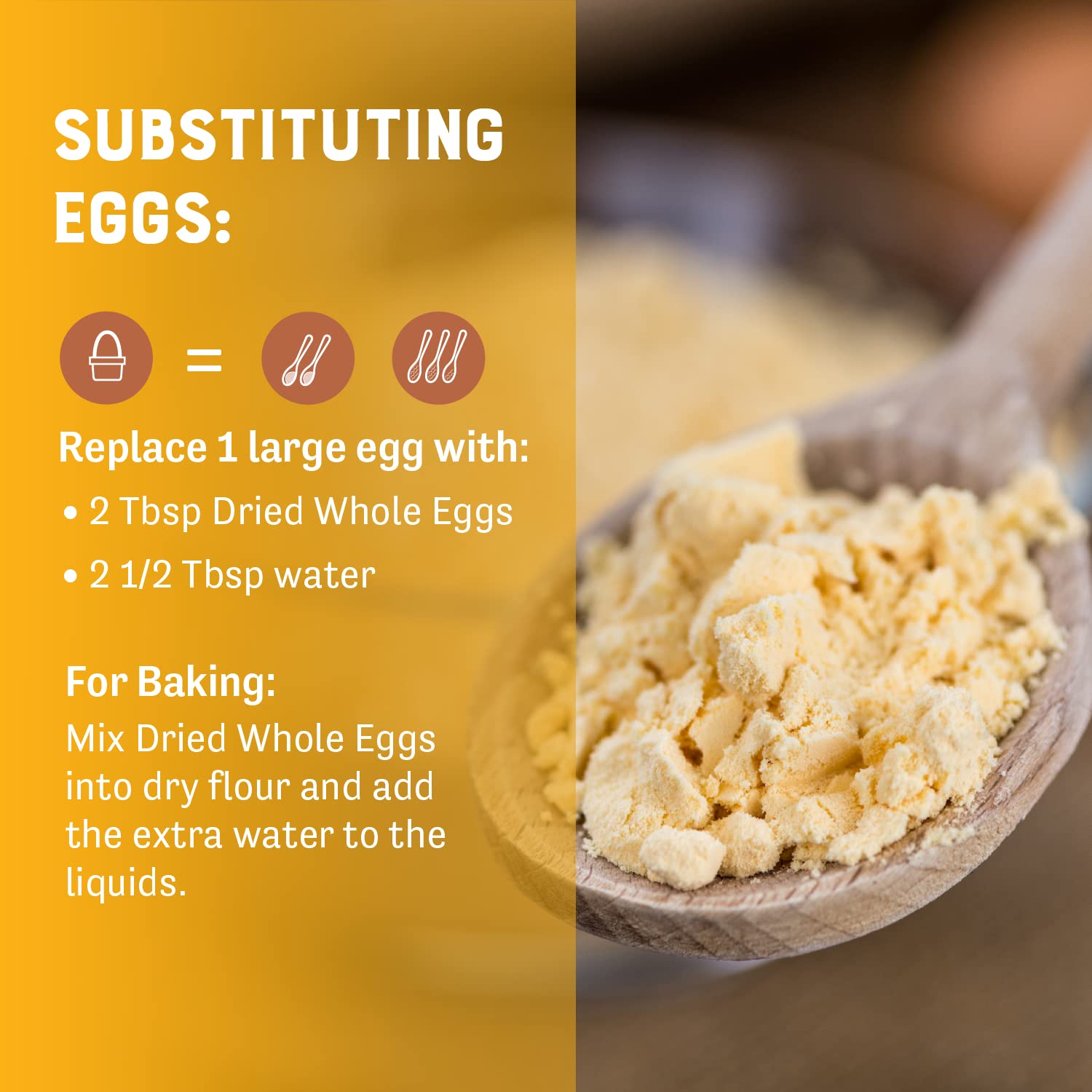 Storage container with Judee's egg powder for long-term pantry use