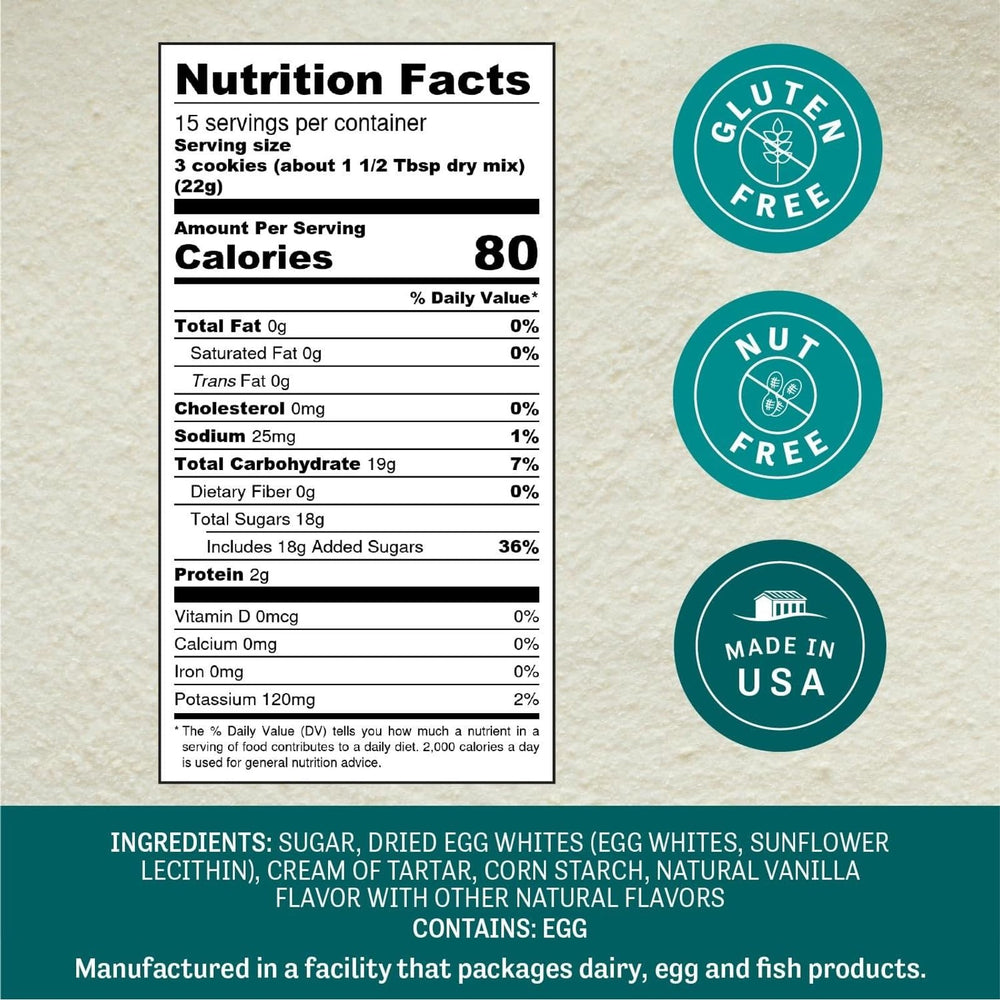 Judee's gluten free meringue powder packaging with resealable pouch keeps freshness