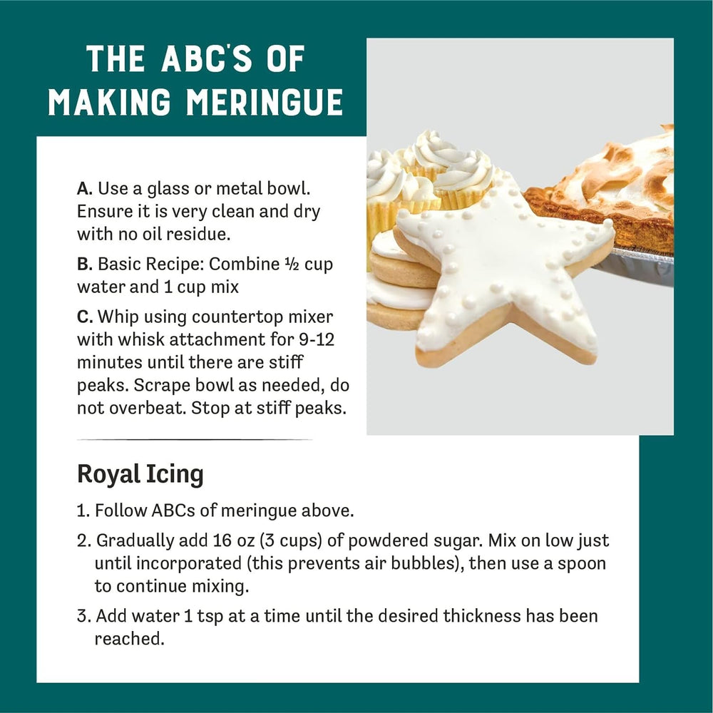 Judee's meringue powder used for royal icing and decorating cookies.