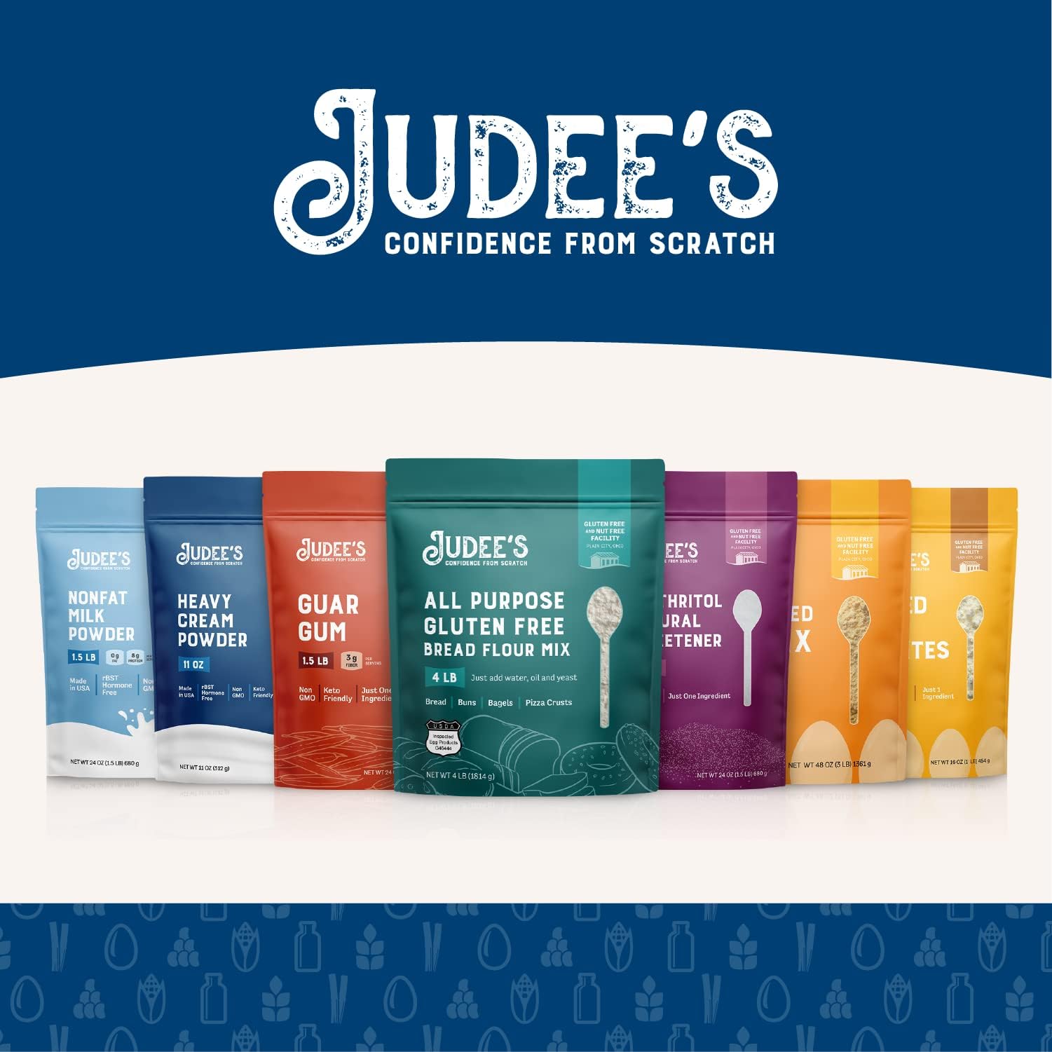 Judee's powder adds protein and calcium to recipes.