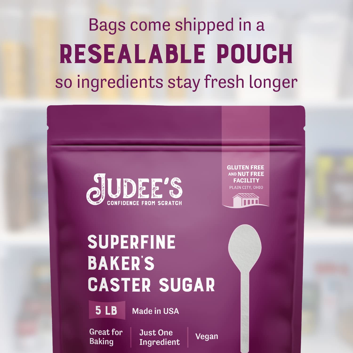 Judee's superfine caster sugar ideal for tiramisu, meringue, and light cakes