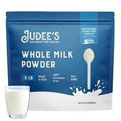 Judee's Gluten Free whole milk powder bulk pouch for pantry freshness.