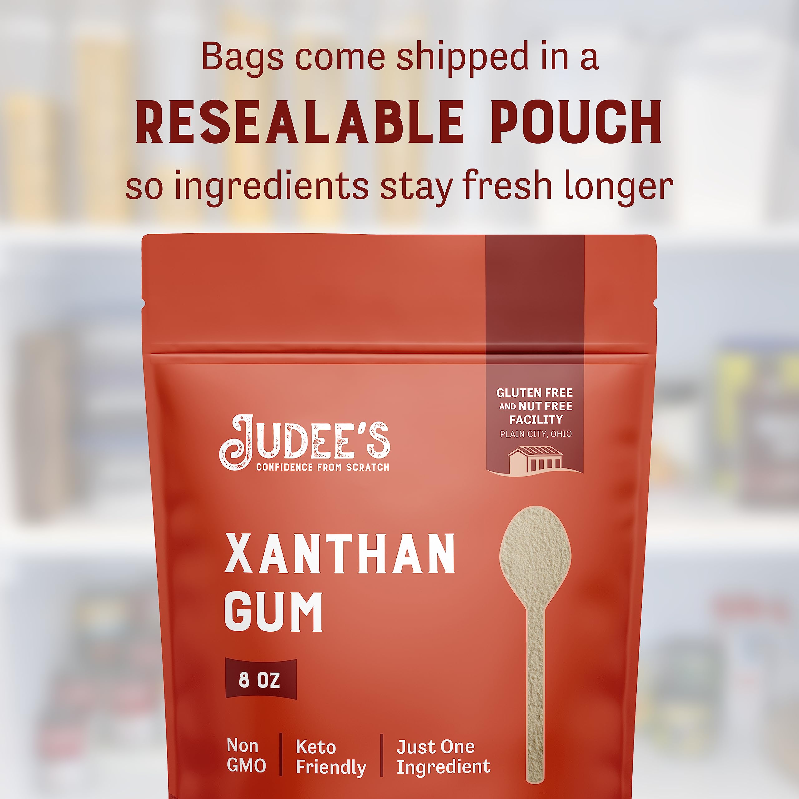 Judee's Gluten Free Xanthan Gum texture closeup reveals quality particles for consistent thickening