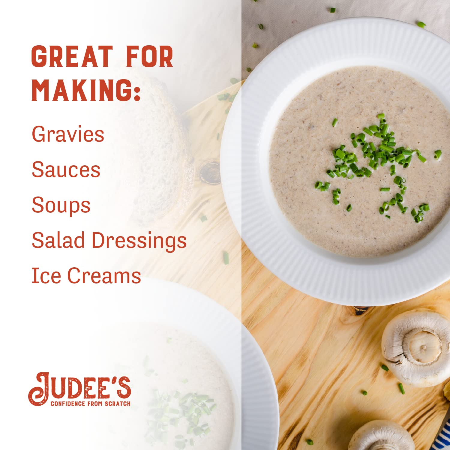Judee's guar gum powder on label—gluten-free ingredient list with no additives.