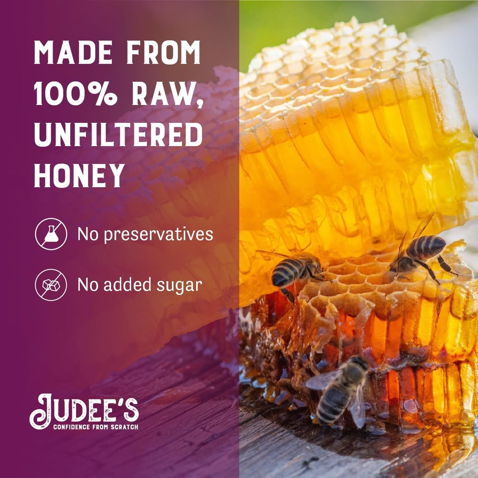 Judee's honey sticks dessert drizzle option with gluten-free purity