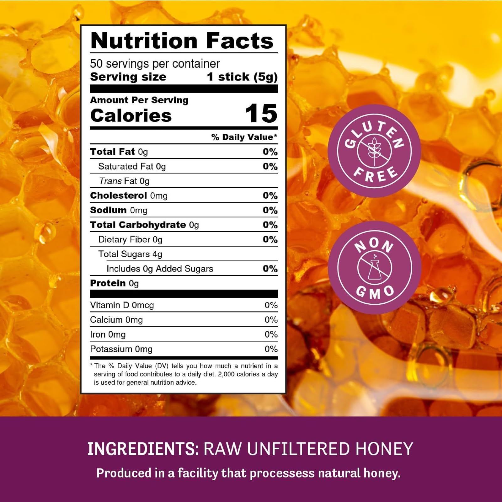 Judee's raw honey stick 5g serving perfect for tea, coffee, and drizzle