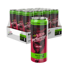 Juice Performer Beet Juice with B12 bottle-pour shows a refreshing pre-workout boost
