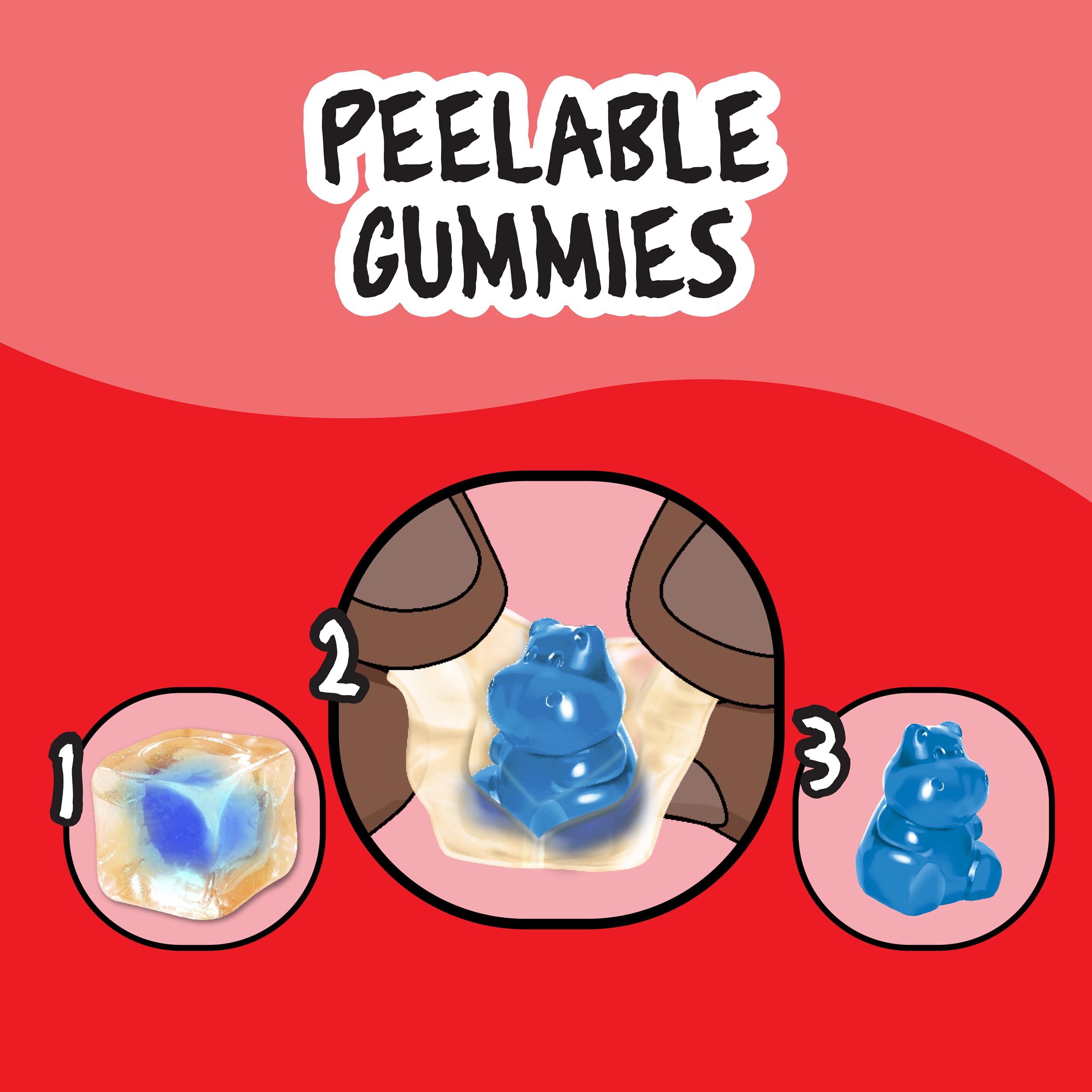 Juicy Drop Mystery Cubes reveal a chewy animal gummy inside for a playful surprise.