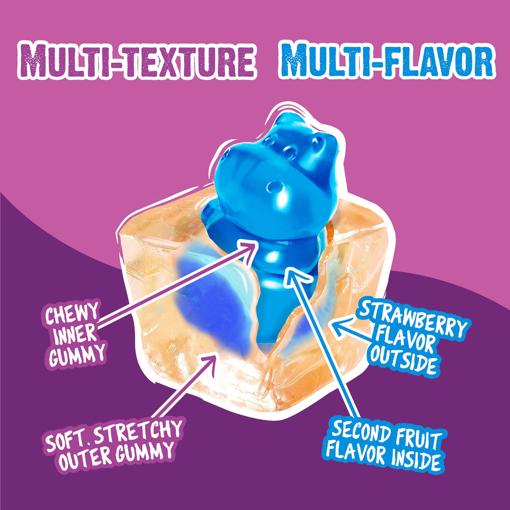 Juicy Drop Mystery Gummy Cubes rotate flavors inside for varied taste.