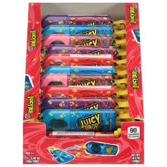 Juicy Drop Pop variety-pack box with 21 lollipops, great for sharing at parties.