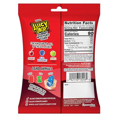 Juicy Drop strawberry outer gummy with soft texture and easy peel for kids.