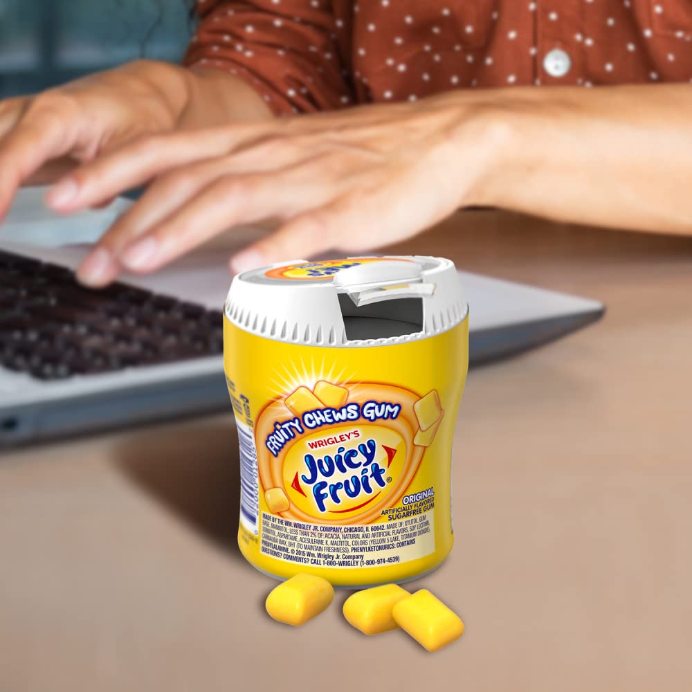 Juicy Fruit Gum on-the-go use fits car trips and desk breaks.