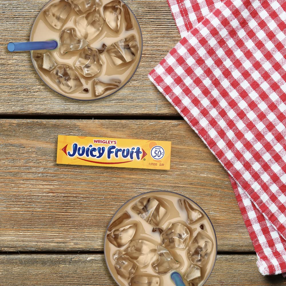 Juicy Fruit Gum road-trip snack, portable and tasty.