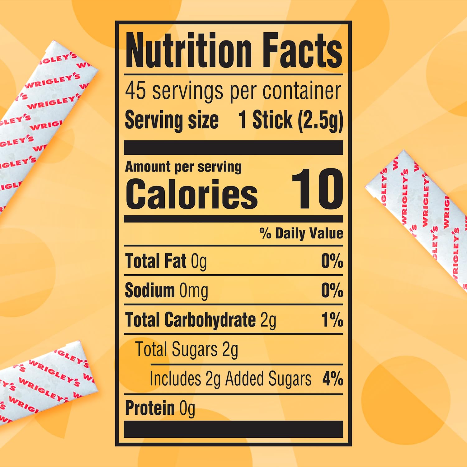 Three-pack display of Juicy Fruit Gum highlighting convenient 15-stick bundles.