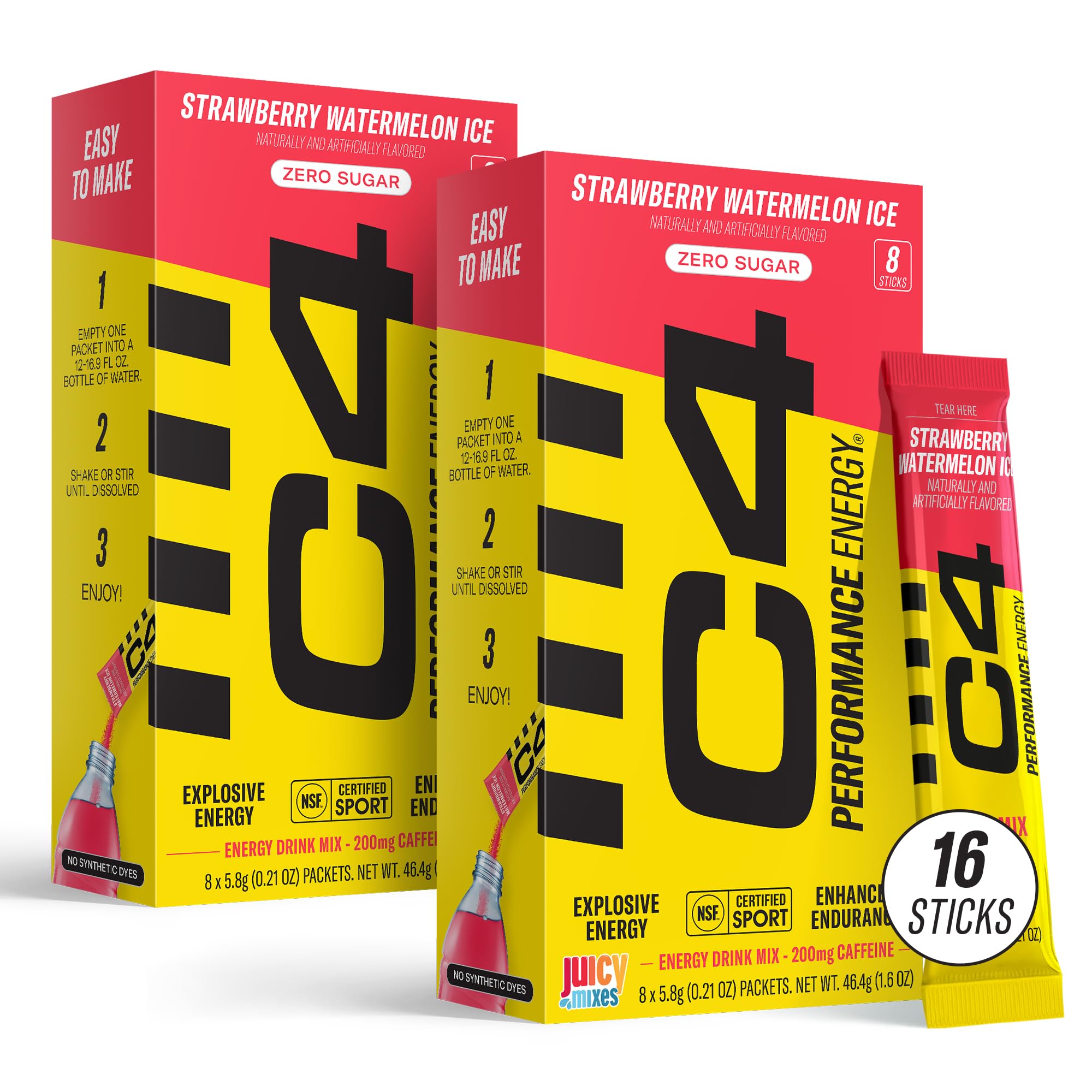 Juicy Mixes C4 Energy box front with flavor ready for a workout boost.