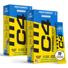 Juicy Mixes C4 Performance Energy box front for on-the-go workouts.