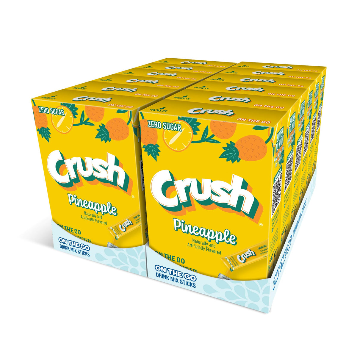 Juicy Mixes Crush Pineapple packaging showing convenient 72-stick canister for hydration