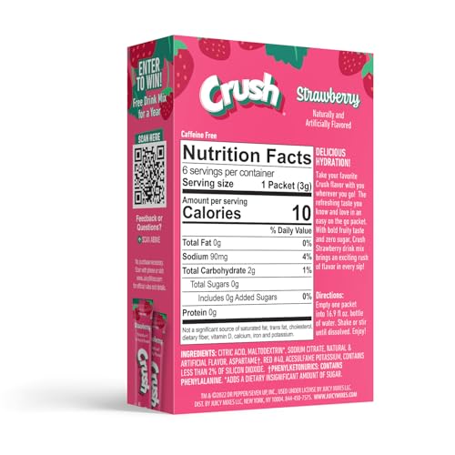Juicy Mixes Crush Strawberry powder dissolves in water for quick refreshment.