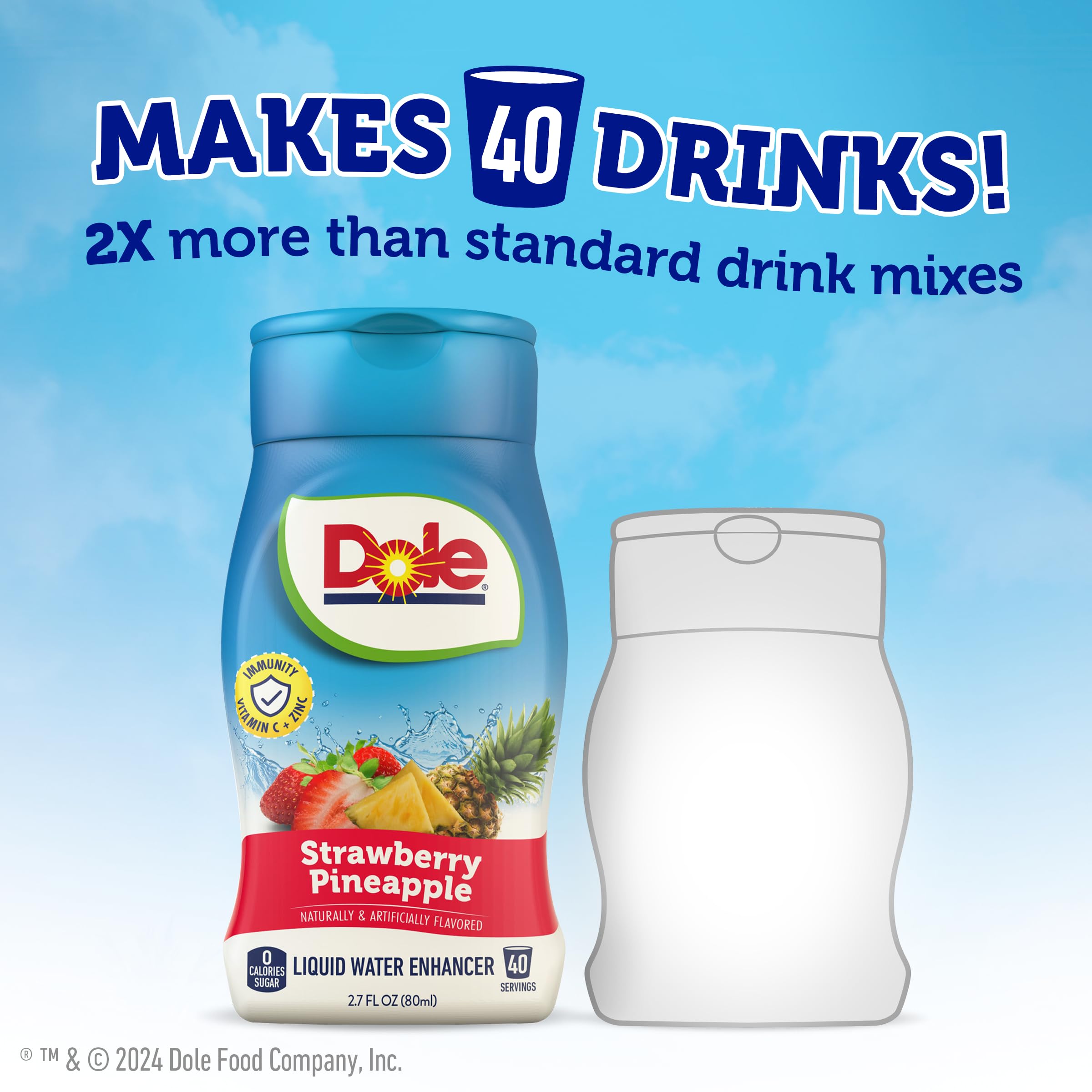 Juicy Mixes Dole no artificial colors preserves vibrant flavor in water