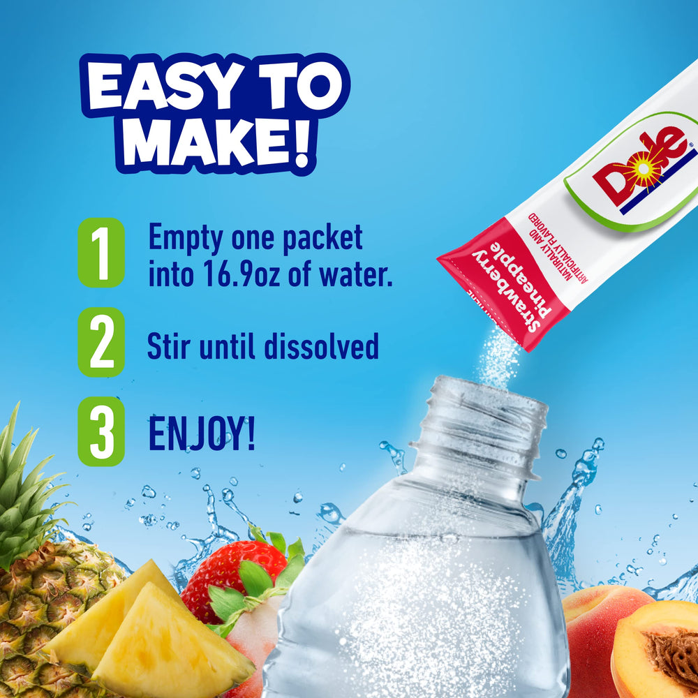 Juicy Mixes Dole Strawberry Pineapple on-the-go pack demonstrates portable flavor