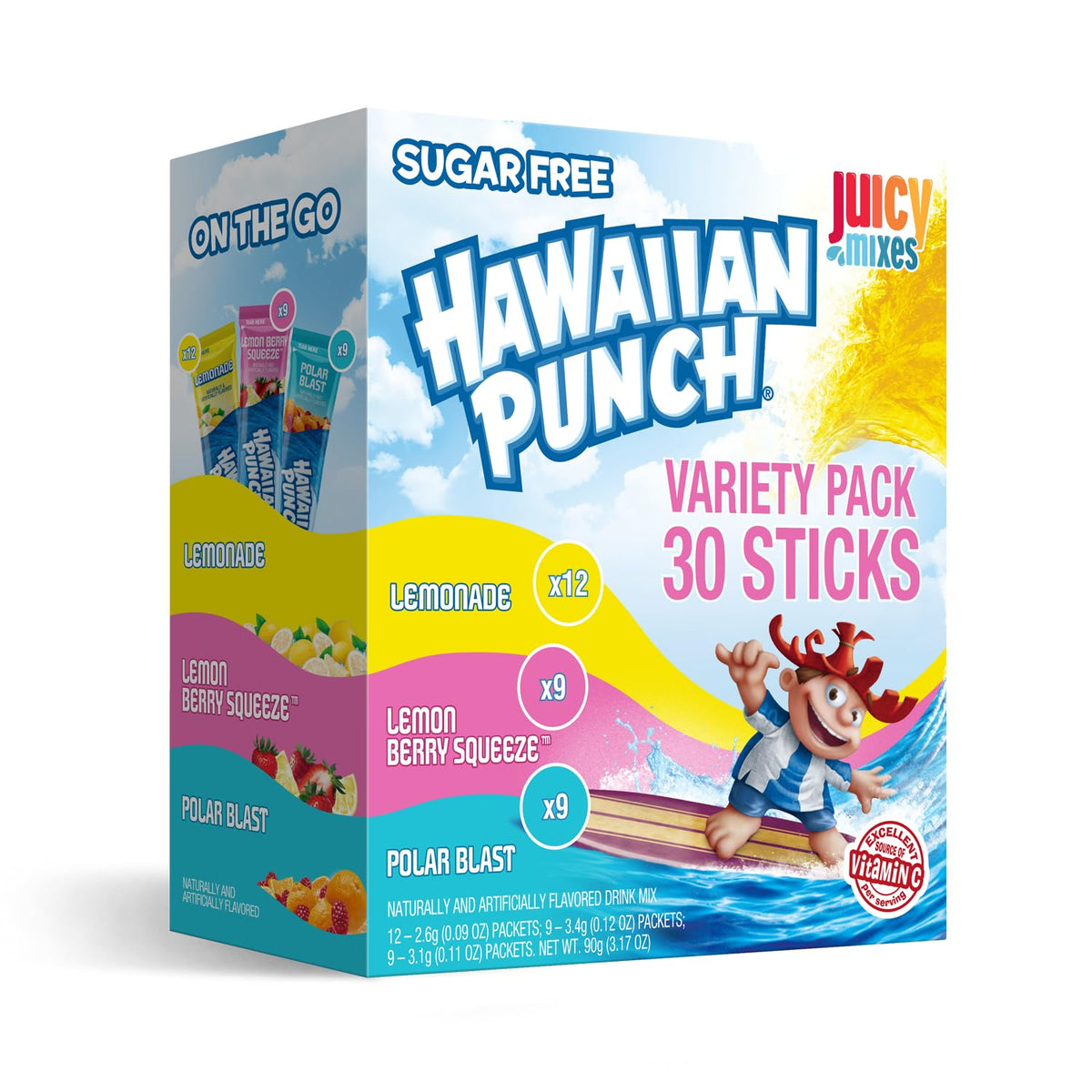 Juicy Mixes Hawaiian Punch Drink Mix 30-count variety pack with on-the-go flavor variety