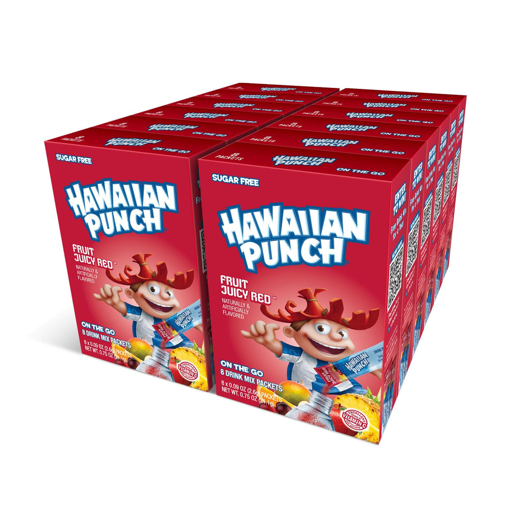 Juicy Mixes Hawaiian Punch glass with vibrant, fruity color