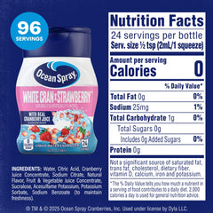 Juicy Mixes Ocean Spray White Cran-Strawberry glass with refreshing flavor boost