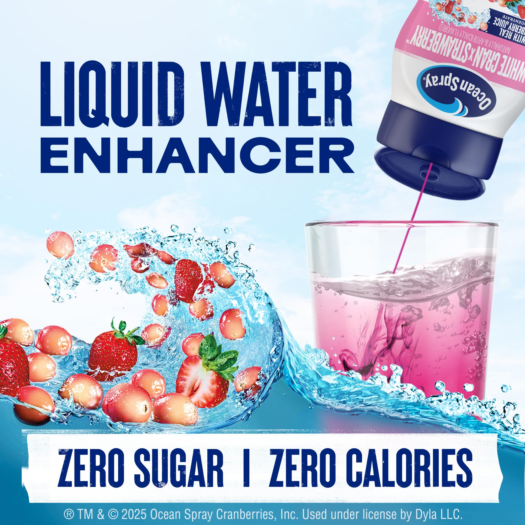 Juicy Mixes Ocean Spray White Cran-Strawberry four-bottle pack for zero sugar hydration