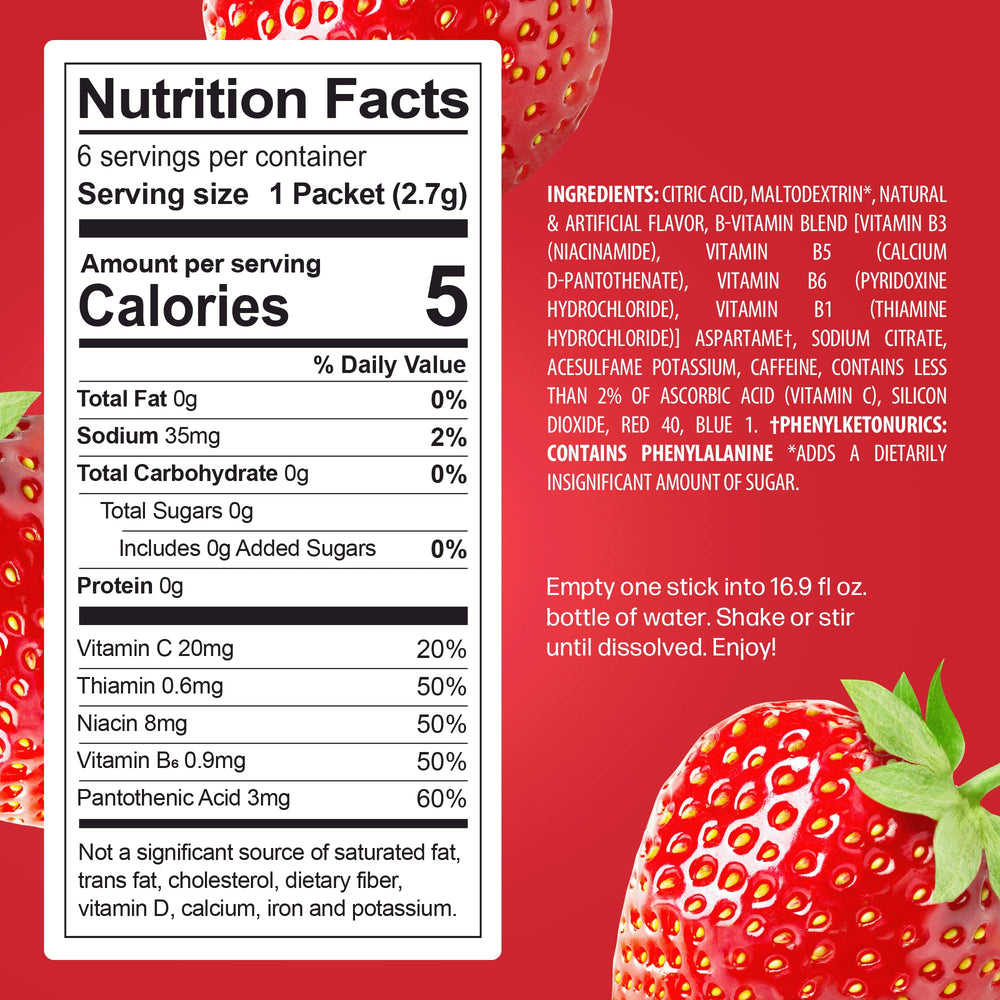 PeakH20 strawberry powder stirred into water bottle for refreshment