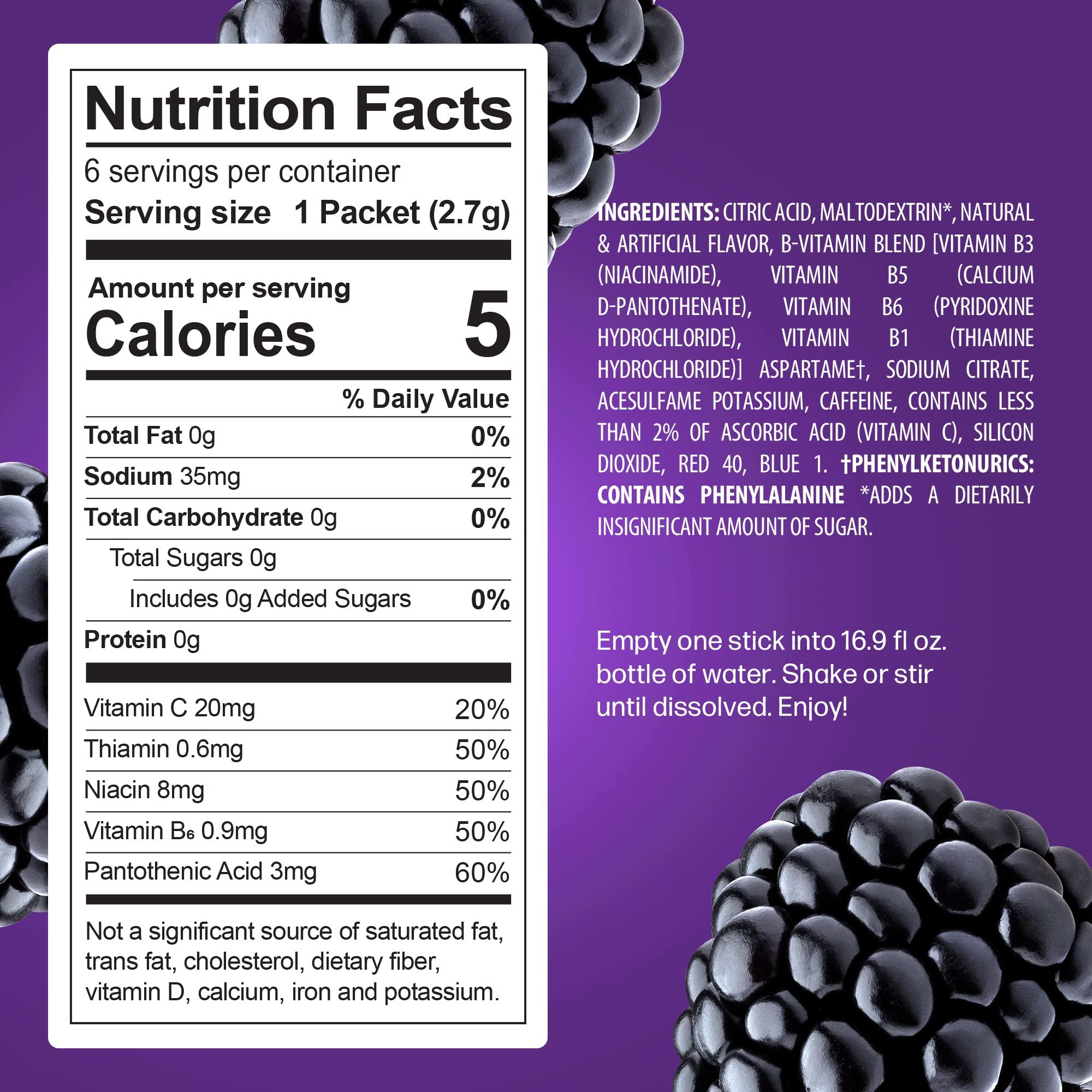 Juicy Mixes PeakH2O blackberry ready-to-mix bottle shown for on-the-go hydration.