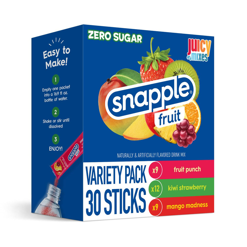 Juicy Mixes Snapple Powder Drink Variety Pack box for on-the-go flavor variety