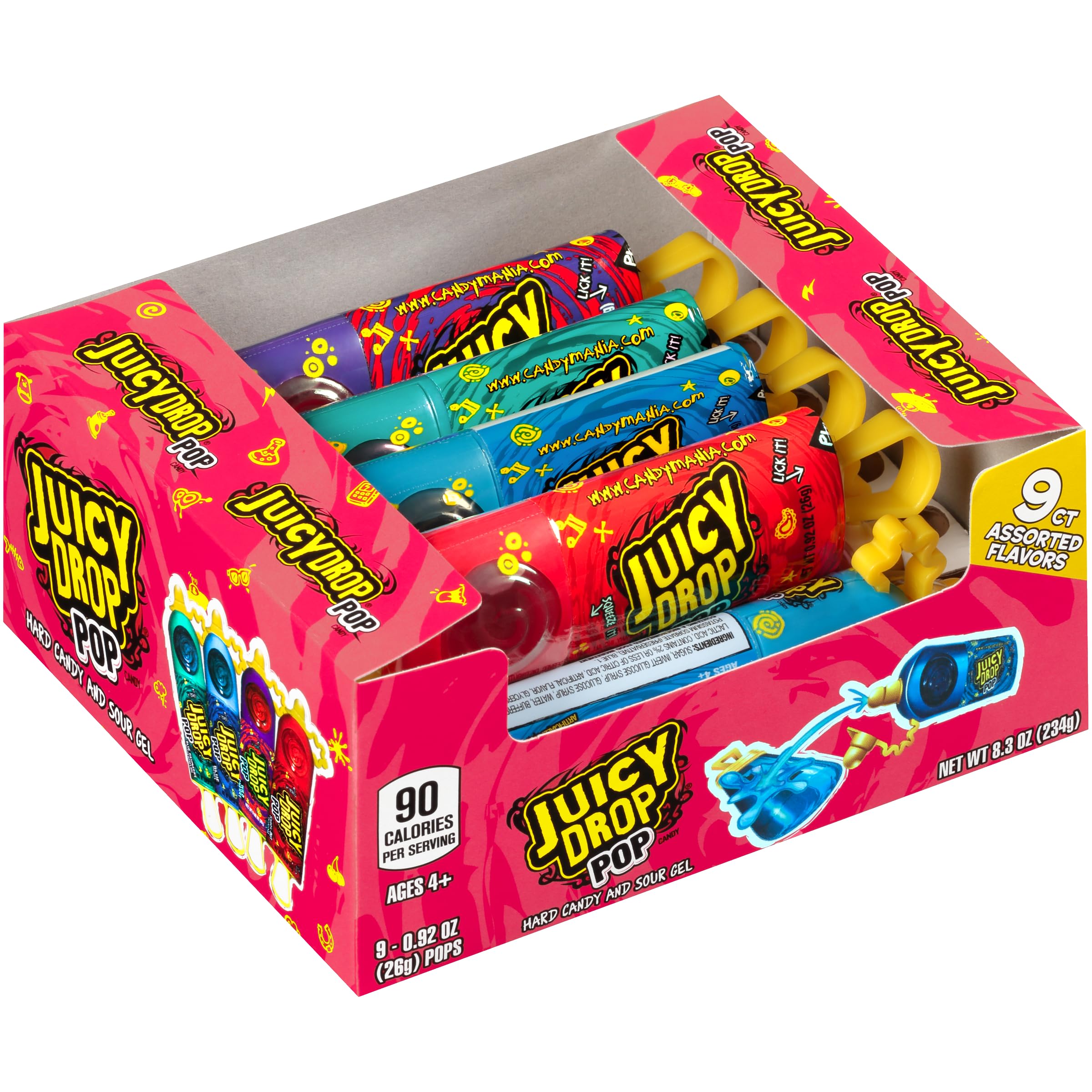Blue Rebel flavor Juicy Drop lollipop with bright blue raspberry taste.