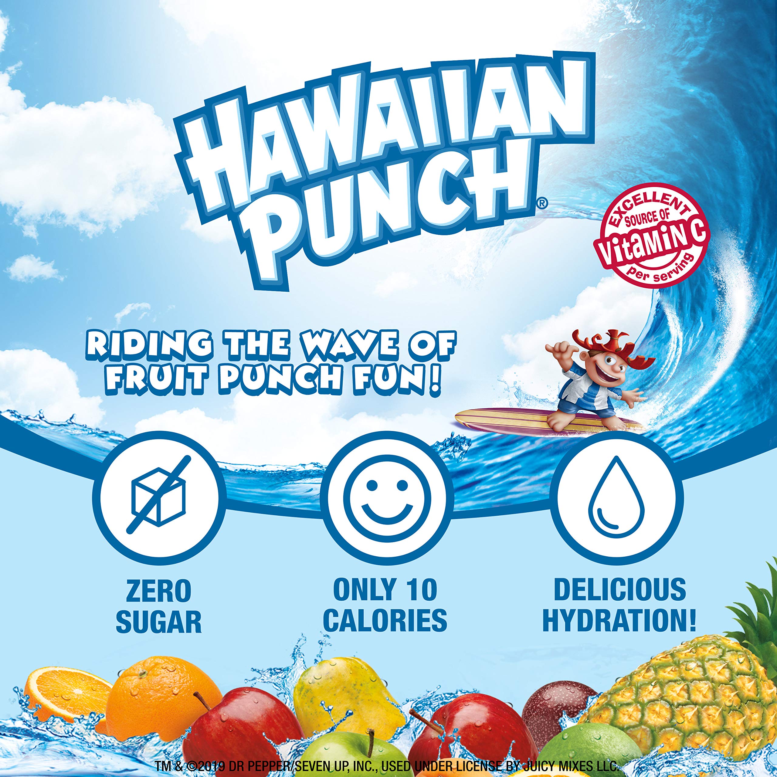 Chilled glass with Juicy Mixes ready-to-serve tropical punch