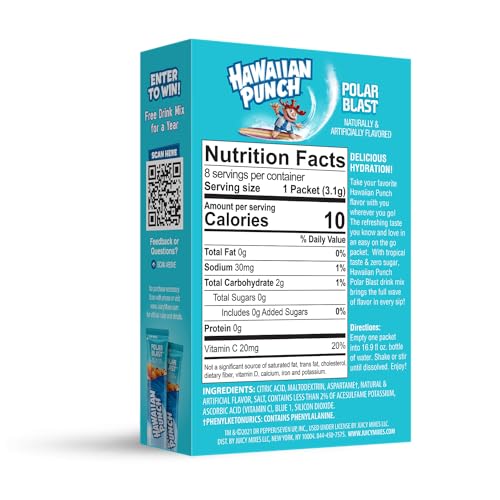 Polar Blast flavor packaging highlighting Vitamin C for daily hydration with Juicy Mixes