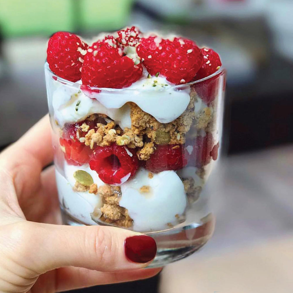 Julian Bakery ProGranola cereal grain-free snack image communicates freedom from grains.