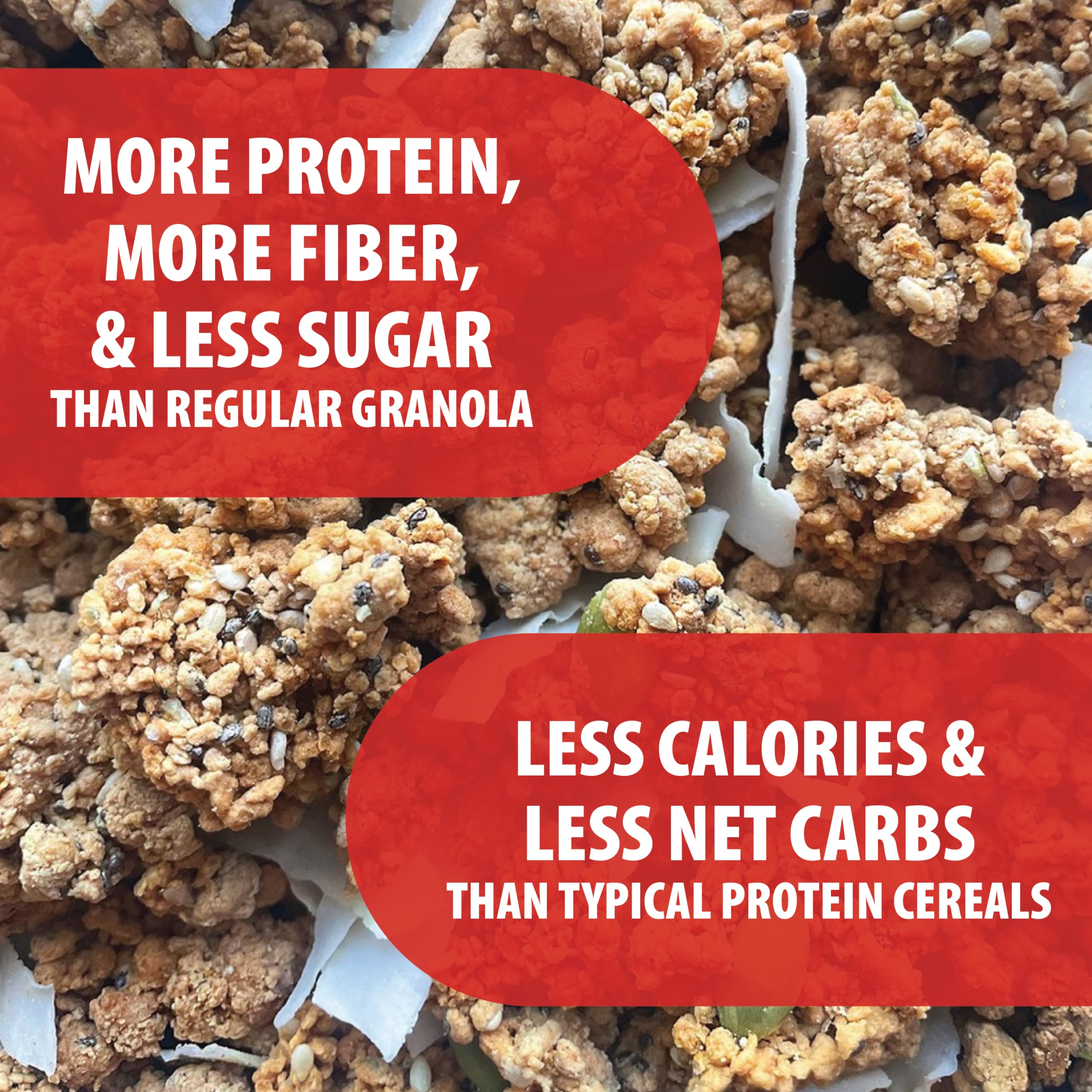 Julian Bakery ProGranola cereal ingredient image emphasizes dairy-free and soy-free options.