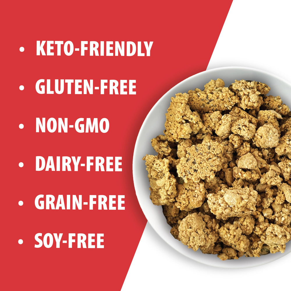 Julian Bakery ProGranola cereal product shot with keto-friendly label highlight.