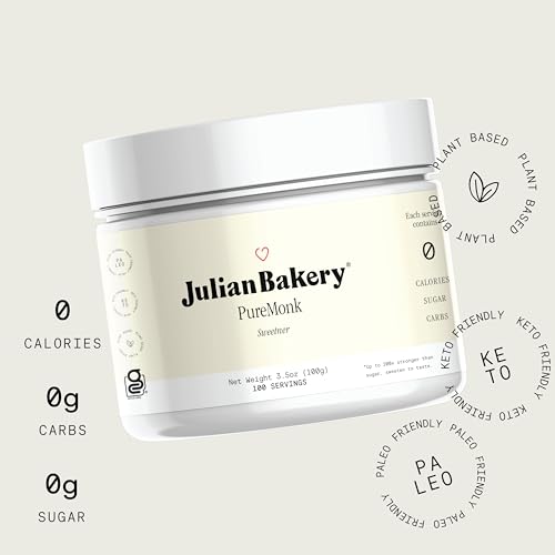 Julian Bakery Pure Monk coffee cup with a sugar-free sweetener.