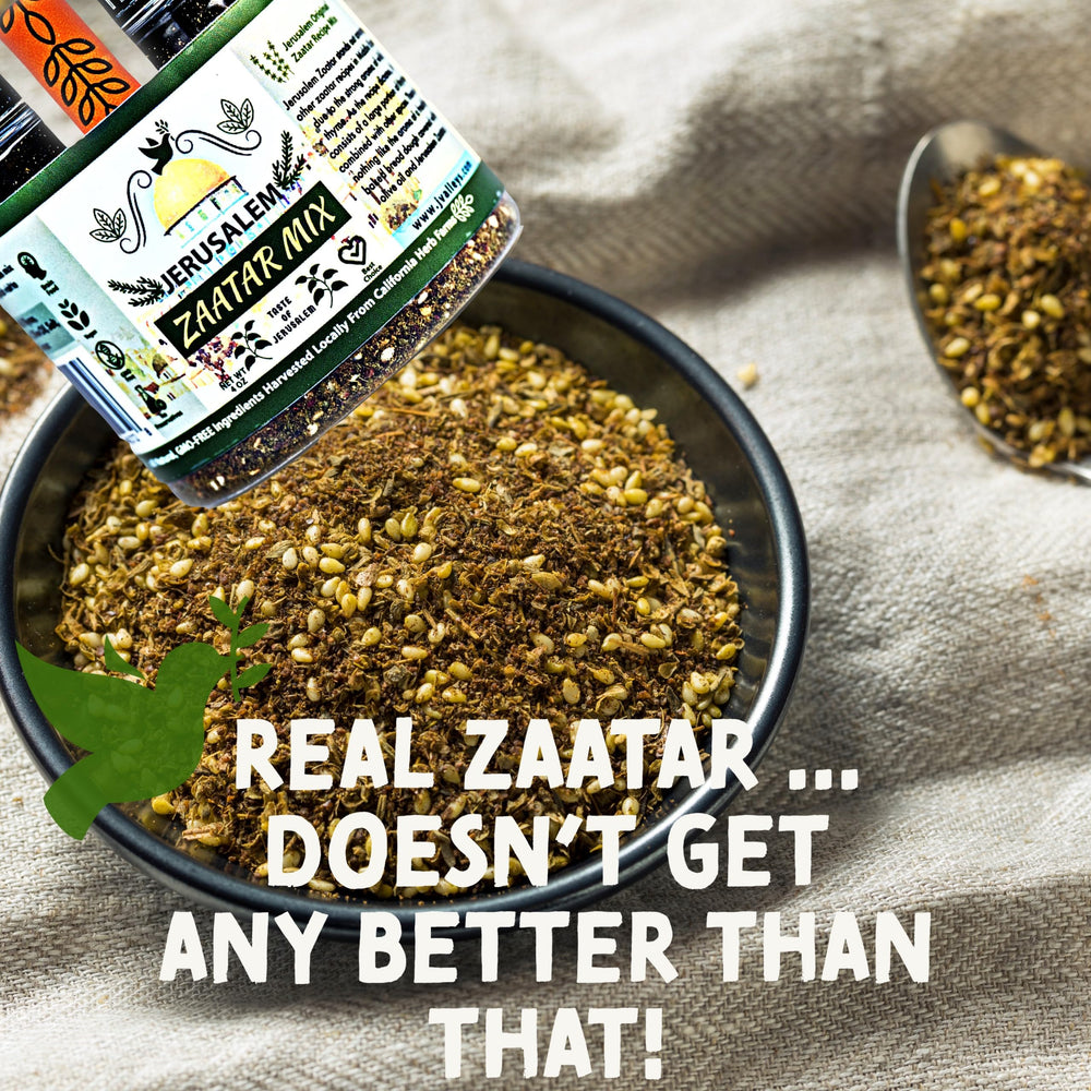 Flatbread sprinkled with Julian's Valleys Zaatar delivers aromatic crusts.