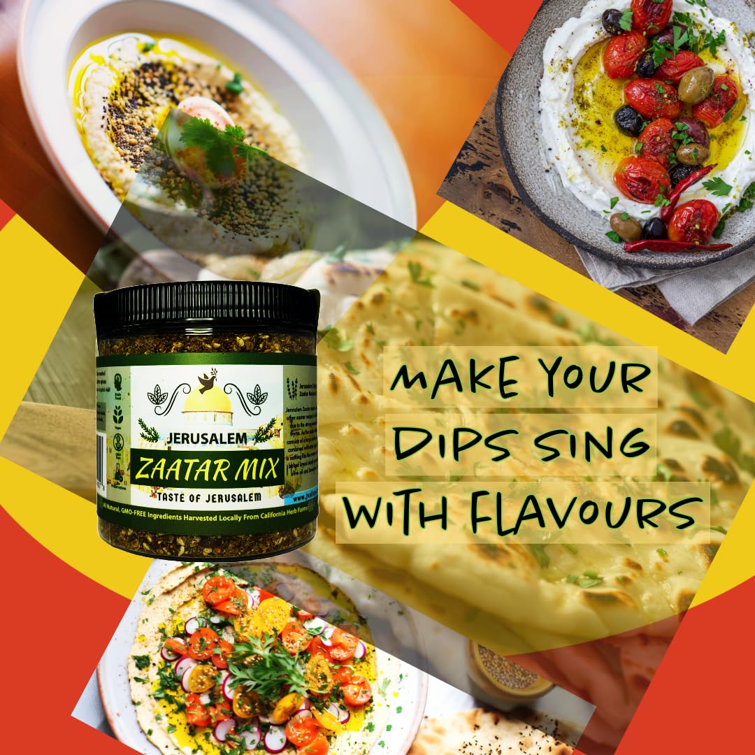Dipping bread in olive oil with Julian's Valleys Zaatar for a flavor boost.