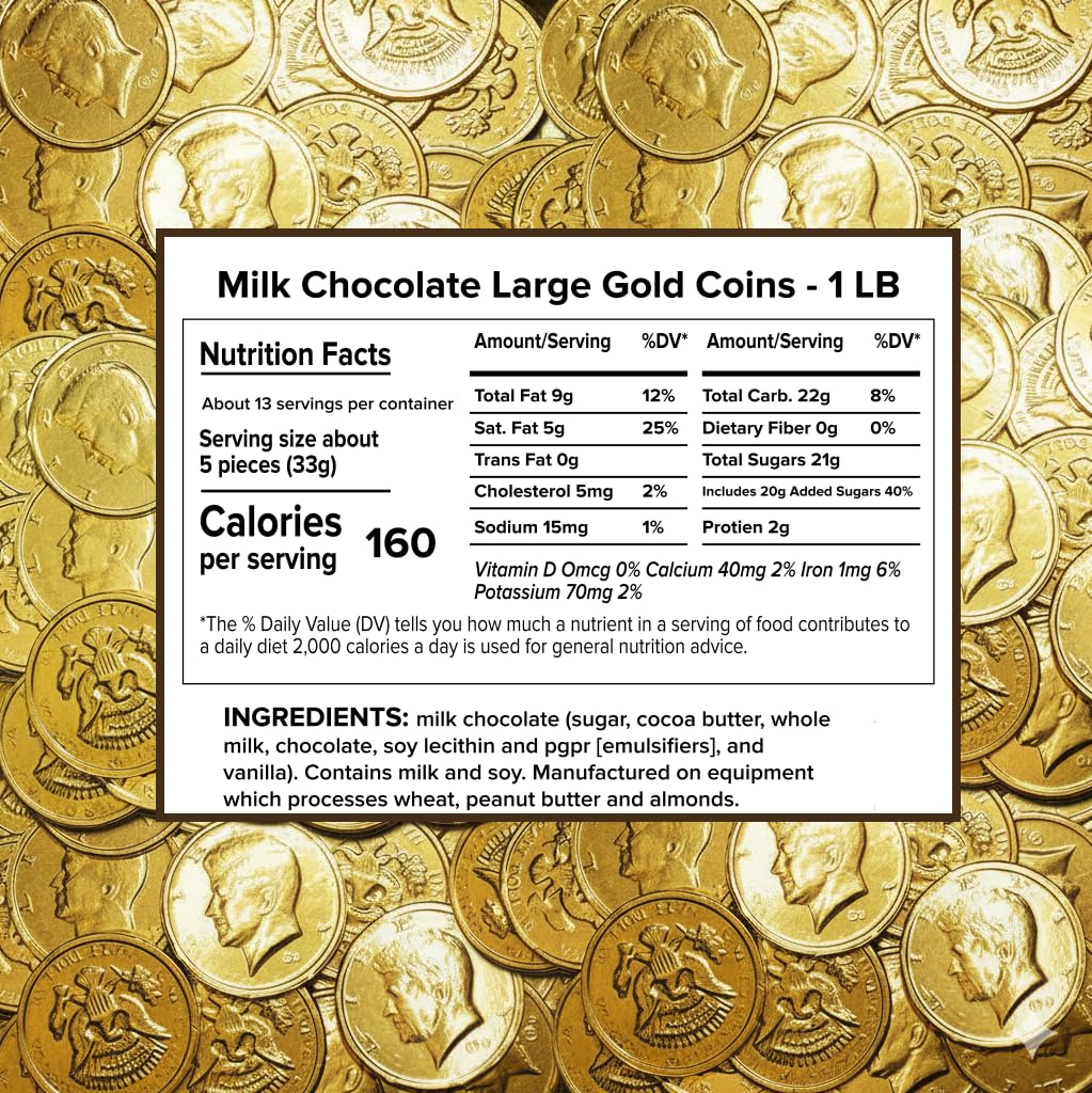 Jumblet chocolate gold coin close-up with embossed detail and gold foil.